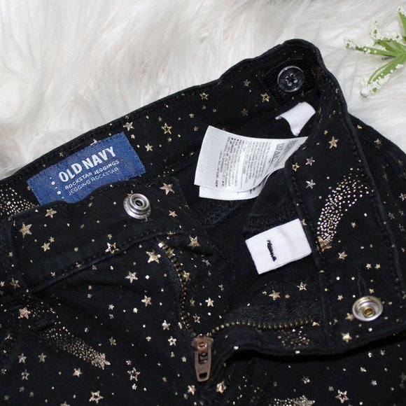Old Navy Girls Rockstar Jeggings Black and Gold - Picture 6 of 8